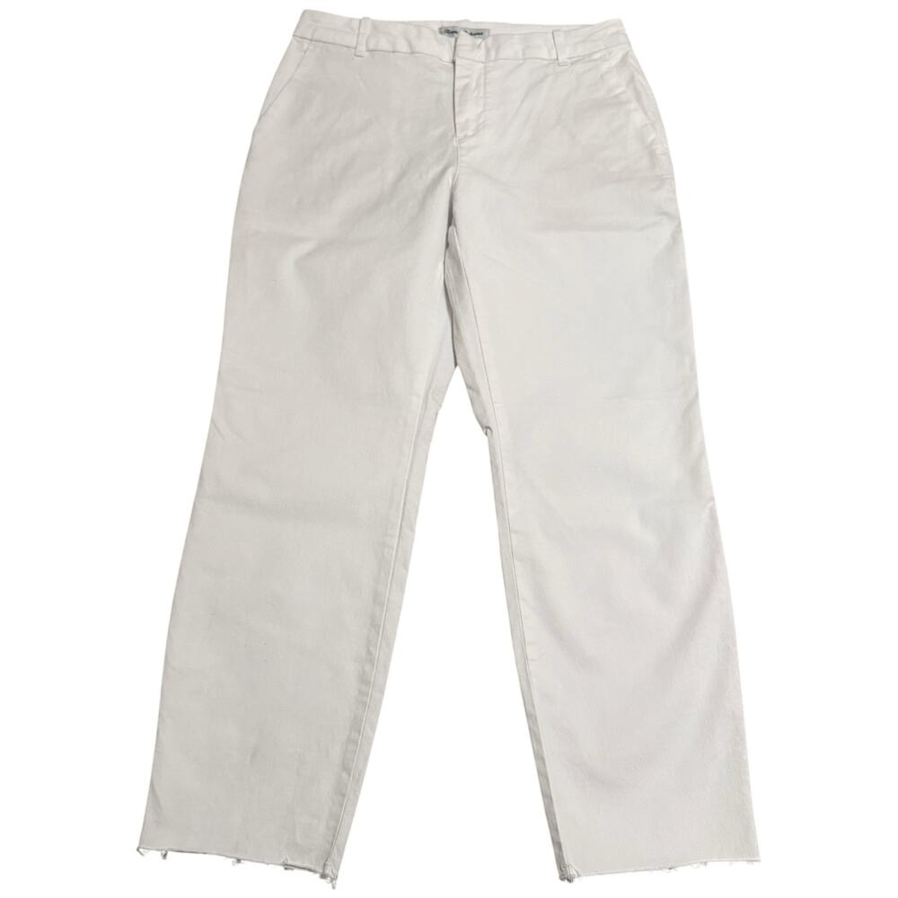 NEW Tommy Bahama Raw Edge Crop Chino Pants Raw Hem Basics White Size 4